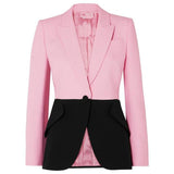 Primetime Looks-Black and pink elegant blazer