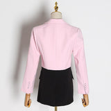 Primetime Looks-Black and pink elegant blazer