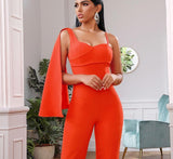 Bodycon Orange Casual Bodysuit Jumpsuit Romper