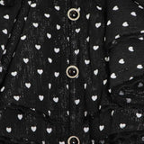 Bow-tie Neck Heart Prints Blouse in colors