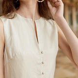 BRENDA belted ivory dress