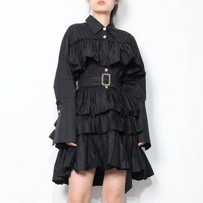 BRIANNA Ruffled Mini Dress in colors