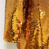 Primetime Looks-Bronze orange long party blazer