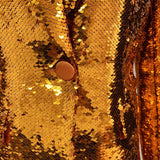 Primetime Looks-Bronze orange long party blazer