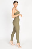 Primetime Looks-Bustier Jumpsuit in Olive Green
