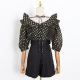 Primetime Looks-Butterfly-sleeve polka dot cruise playsuit