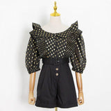 Primetime Looks-Butterfly-sleeve polka dot cruise playsuit
