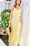 Buttoned down strapped summer maxi dress