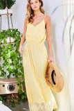 Buttoned down strapped summer maxi dress