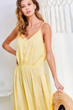 Buttoned down strapped summer maxi dress
