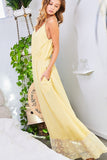 Buttoned down strapped summer maxi dress