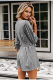 Primetime Looks-Buttoned up belted romper