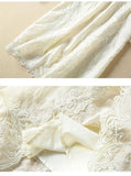Buttoned vintage-type ivory midi dress