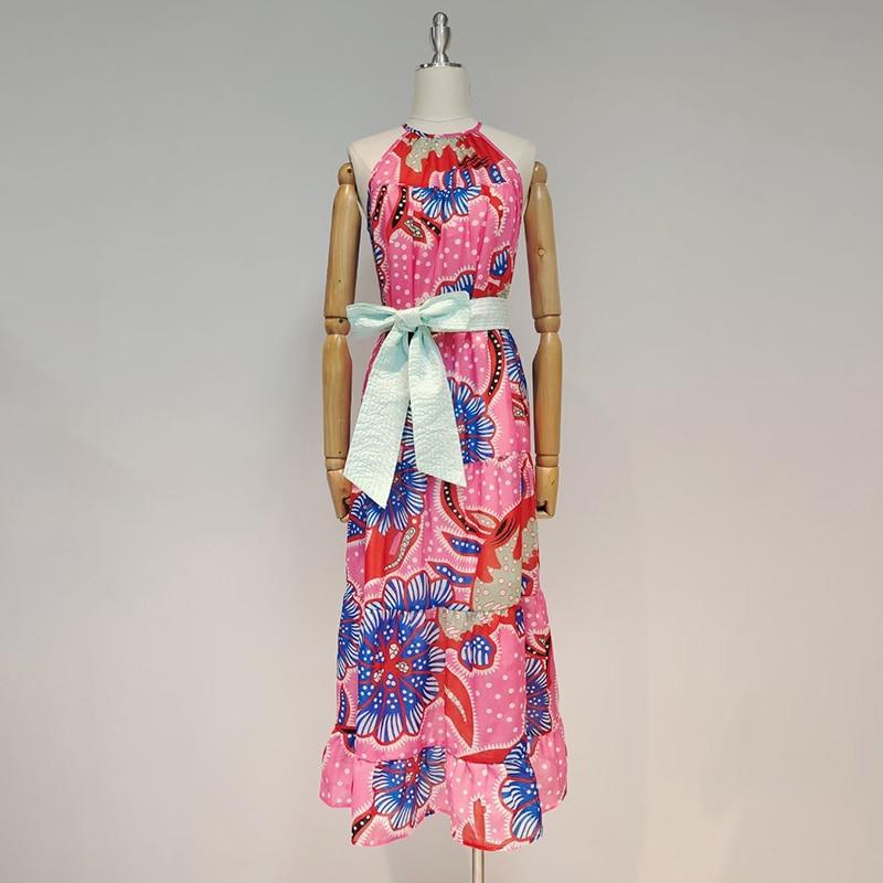 CALIA Halter Floral Print Midi Dress in colors