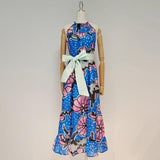 CALIA Halter Floral Print Midi Dress in colors