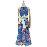 CALIA Halter Floral Print Midi Dress in colors