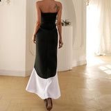 CALIXTA Black and White Ruffled Dress