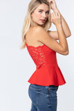 Cami Peplum Top with lace back