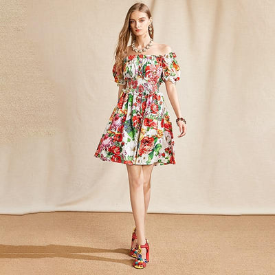 CARIDAD Floral Print Mini Dress