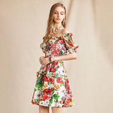 CARIDAD Floral Print Mini Dress