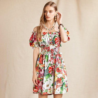 CARIDAD Floral Print Mini Dress