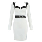 CARMINA Belted Bodycon Mini Dress