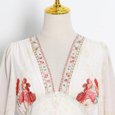 CASSEY floral V-Neck maxi dress