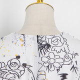 CATLEYA Color Block Floral Print Mini Dress