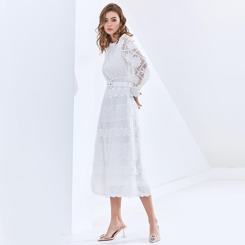 CECILLE Classy Lace Midi Dress in colors