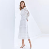 CECILLE Classy Lace Midi Dress in colors