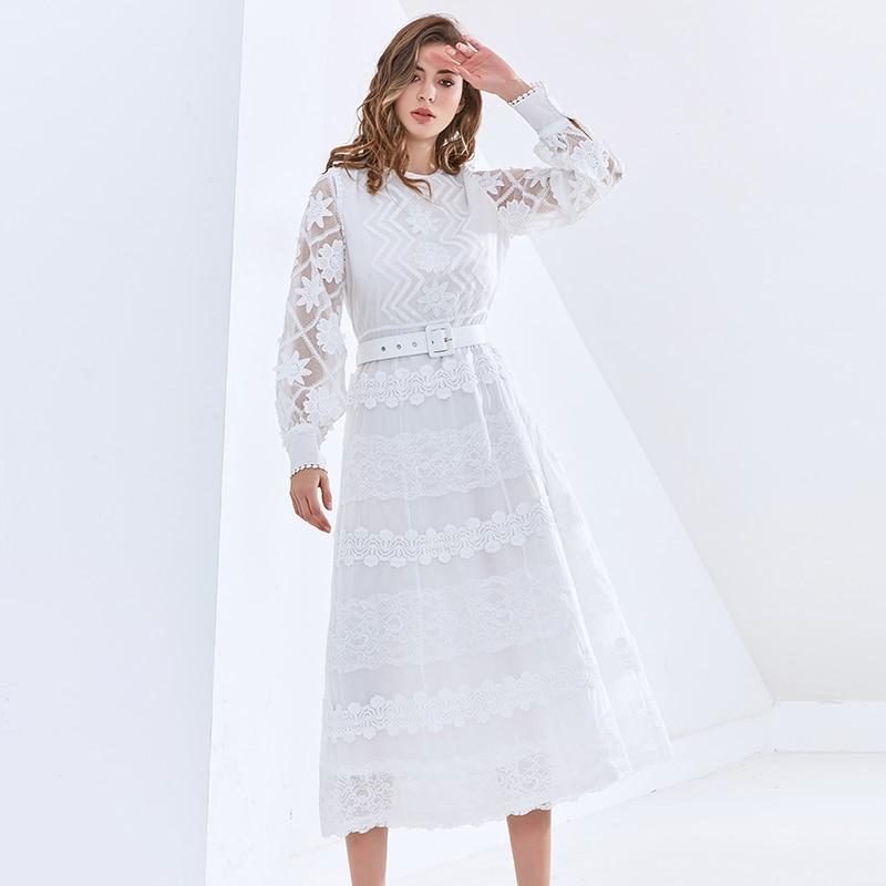 CECILLE Classy Lace Midi Dress in colors
