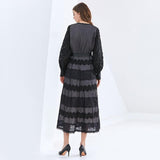 CECILLE Classy Lace Midi Dress in colors
