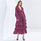 CELINA Tiered Party Midi Dress in colors