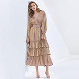 CELINA Tiered Party Midi Dress in colors