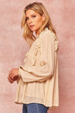 Charming Ruffles Trim Top in Cream