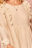 Charming Ruffles Trim Top in Cream