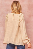 Charming Ruffles Trim Top in Cream