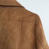 Primetime Looks-Cheyenne faux suede caramel blazer