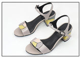 Chic Block Mid-heel Ankle Strap Sandals