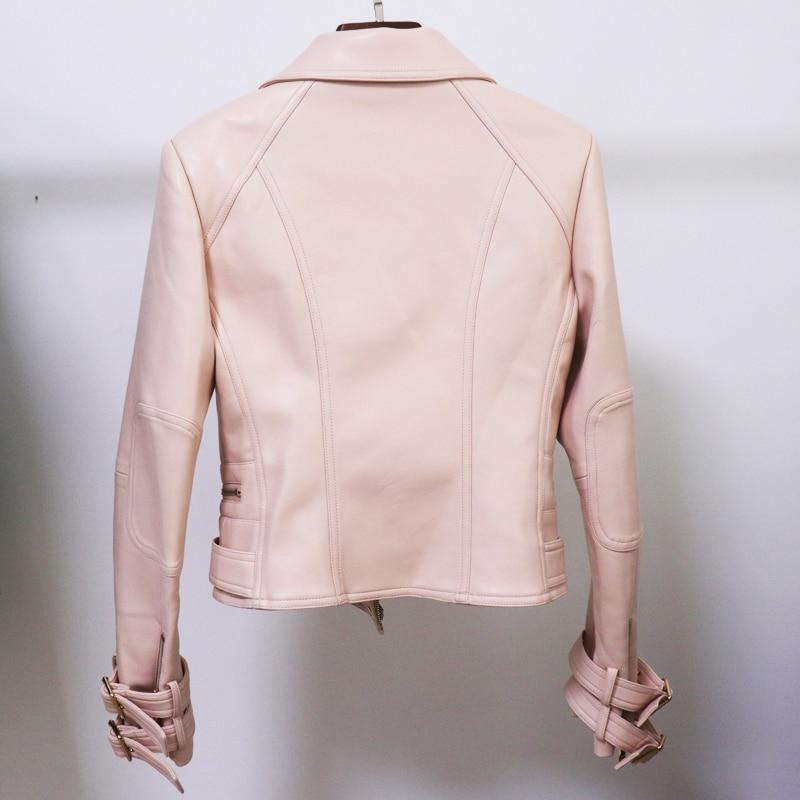 Chic Faux Leather Biker Jacket in colors