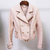Chic Faux Leather Biker Jacket in colors