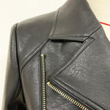 Chic Faux Leather Biker Jacket in colors