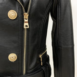 Chic Faux Leather Biker Jacket in colors