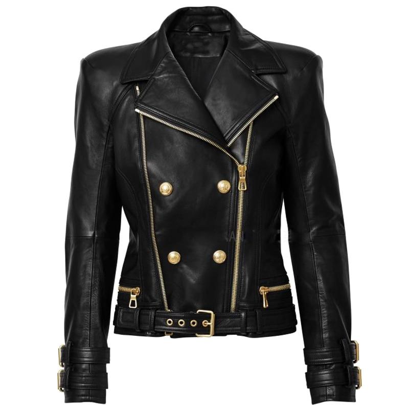 Chic Faux Leather Biker Jacket in colors