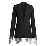 Chic Lace Trimmed Blazer
