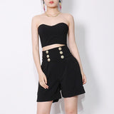 Chic Tube Top and High-waist Shorts Set