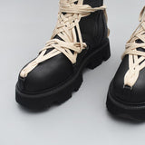 Chunky funky cross-tied boots