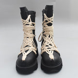 Chunky funky cross-tied boots
