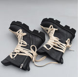 Chunky funky cross-tied boots