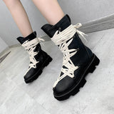 Chunky funky cross-tied boots